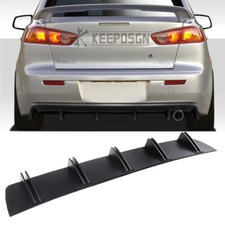 Black Rear Bumper Lip Splitter Diffuser Shark Chin For Mitsubishi Lancer Evo X Black Rear Bumper Lip Splitter Diffuser Shark Chin For Mitsubishi Lancer Evo X