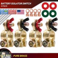 Solid Brass Battery Terminal Connector Top Post End Clamps Set for Car Marine  