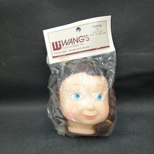 Vintage Wangs Doll Head Brown Braids and Freckles,blue eyes 4in