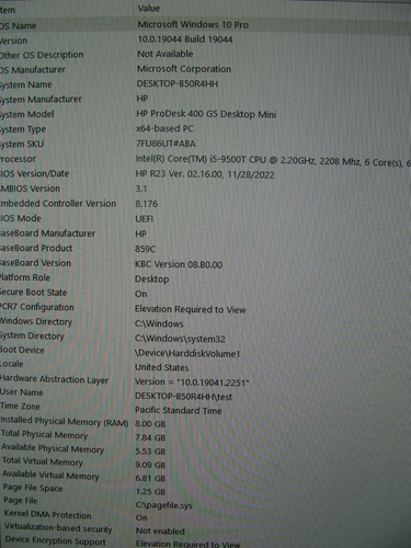 HP ProDesk 400 G5 MFF Intel Core i5-9500T 2.2GHz 256GB SSD WiFi BT + AC W10 Pro - Afbeelding 3 van 22