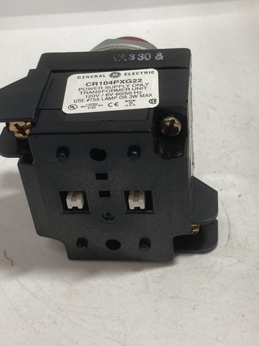 GE CR104PXG22 LUZ PILOTO UNIDAD TRANSFORMADORA ROJA 120V/6V 60/50HZ NNB - Imagen 3 de 5