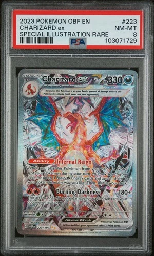 PSA 8 NM Charizard Ex 223 Special Illustration Rare Pokemon TCG Obsidian Flame
