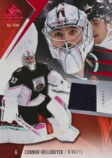 Connor Hellebuyck 2023-24 SP Gra Używana koszulka hokejowa Karta 2026 DRUŻYNA USA BRAMKARZ