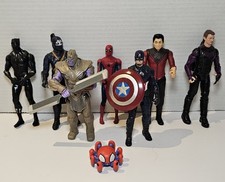 Marvel MCU Black Panther Spider-Man Captain America Action Figure 7 Lot Hasbro