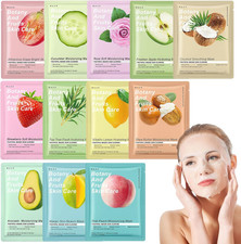 12 Pcs Daily Care Face Sheet Masks, Multipack Skincare Face Mask Set for Hydrati