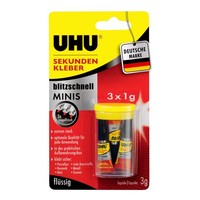 Sekundenkleber Uhu Extra Stark 3X1G Tuben FüR Kunststoff Metall Holz