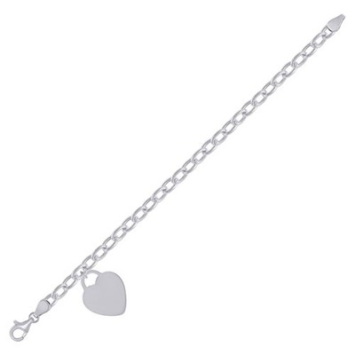 925 Sterling Silber Damen Herz Bettelarmband Größe 7,5 Zoll