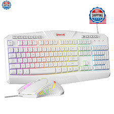 Redragon S101-3 PRO RGB Gaming Keyboard  Mouse Combo White Programmable
