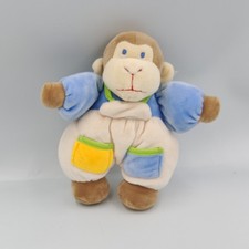 Doudou singe blanc bleu jaune …