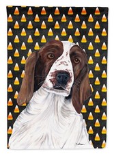 Caroline's Treasures Welsh Springer Spaniel Halloween Candy Portrait Garden Flag