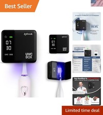 All-in-One Toothbrush Holder: UV Sanitizer, LED Clock  Rechargeable Design