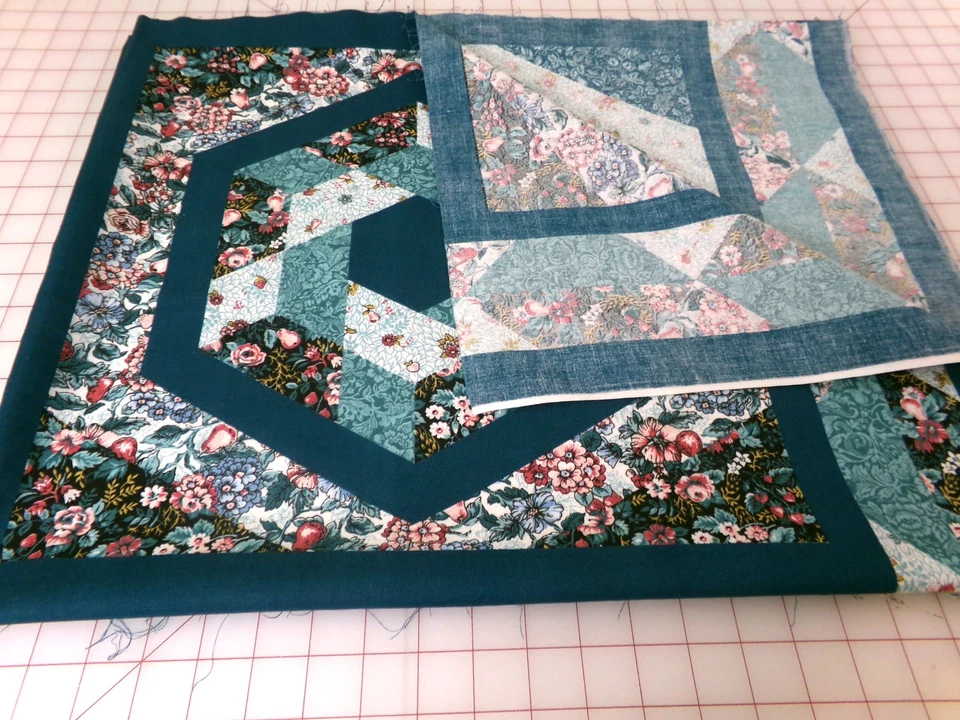 2-Block Pillow Panel by Frank Nelson for Spectrix.  Patchwork Floral.  N25-2201 - Image 3 of 4