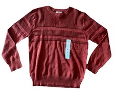 Cat  Jack Boys M 8 Crewneck Sweater Rust Orange 100 Cotton Ribbed NWT