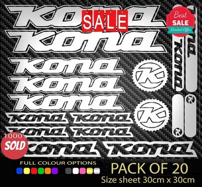 KONA Vinyl Aufkleber Sticker Blatt Fahrrad Rahmen Radfahren Fahrrad MTB x20 NEU