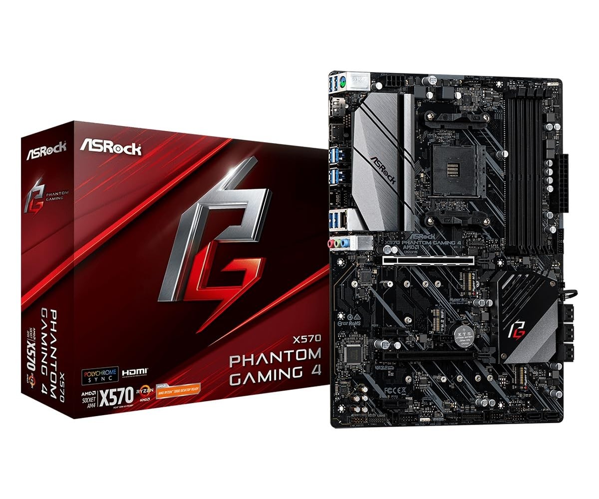 ASRock X570 Phantom Gaming 4 ATX Motherboard for AMD Am4 CPUs for
