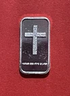 Pure Silver Bar With Cross And Jesus Fish. 1 Full Gram. .999% Pure Silver!