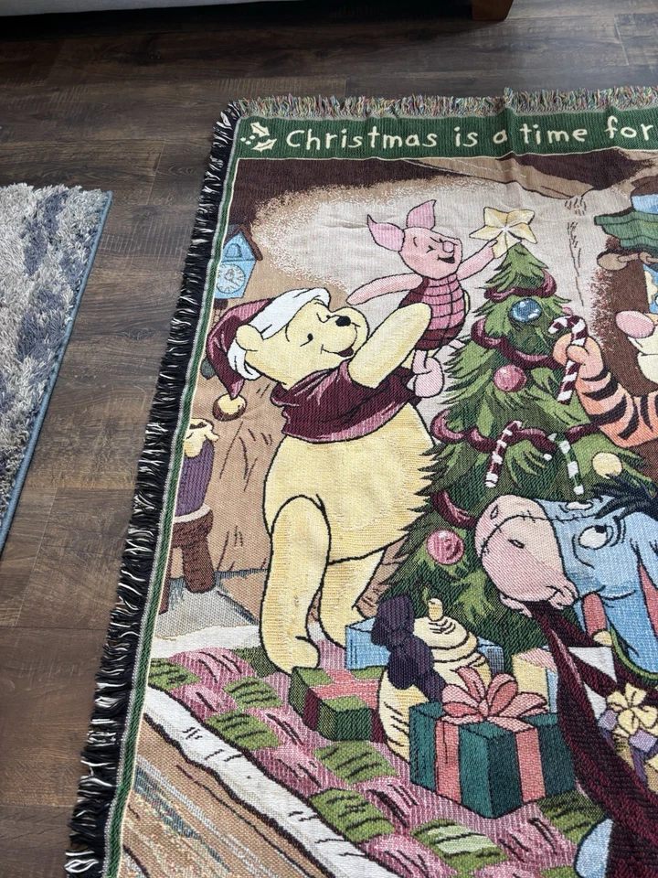 Walt Disney Winnie The Pooh Lanzamiento de Navidad 64” X 46 “Conejo Tigre Piglet Roo Foto 2 de 4