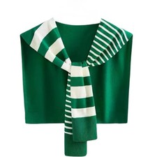 Sweater Shawl Wraps for Women Sweater Knitted Knotted Shawls Green Stripe