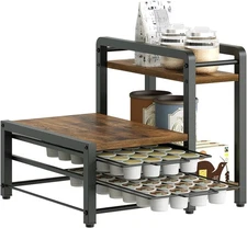 Coffee Pod Drawer Holder, Holder for K Cup, Coffee Pod Organizer with 2-Tier 