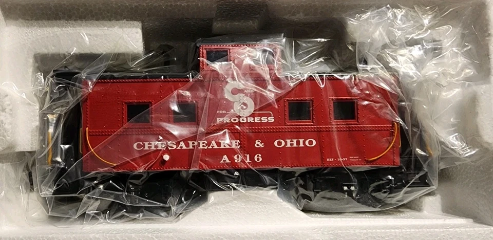 Cúpula central escala MTH O caboose de acero Chesapeake y Ohio #A916 Foto 4 de 4