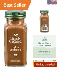 Delicate Flavor Organic Ceylon Ground Cinnamon 2.08 Ounce - Elevate Your Dishes