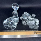Vintage Fenton glass seal and bear figurines