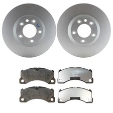 SHW Performance Front Rotors & Hella Low-Met Disc Brake Pad Kit for VK Touareg