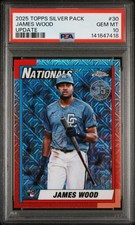 2025 TOPPS UPDATE SILVER PACK 1990 CHROME PROMO #30 JAMES WOOD ROOKIE RC PSA 10