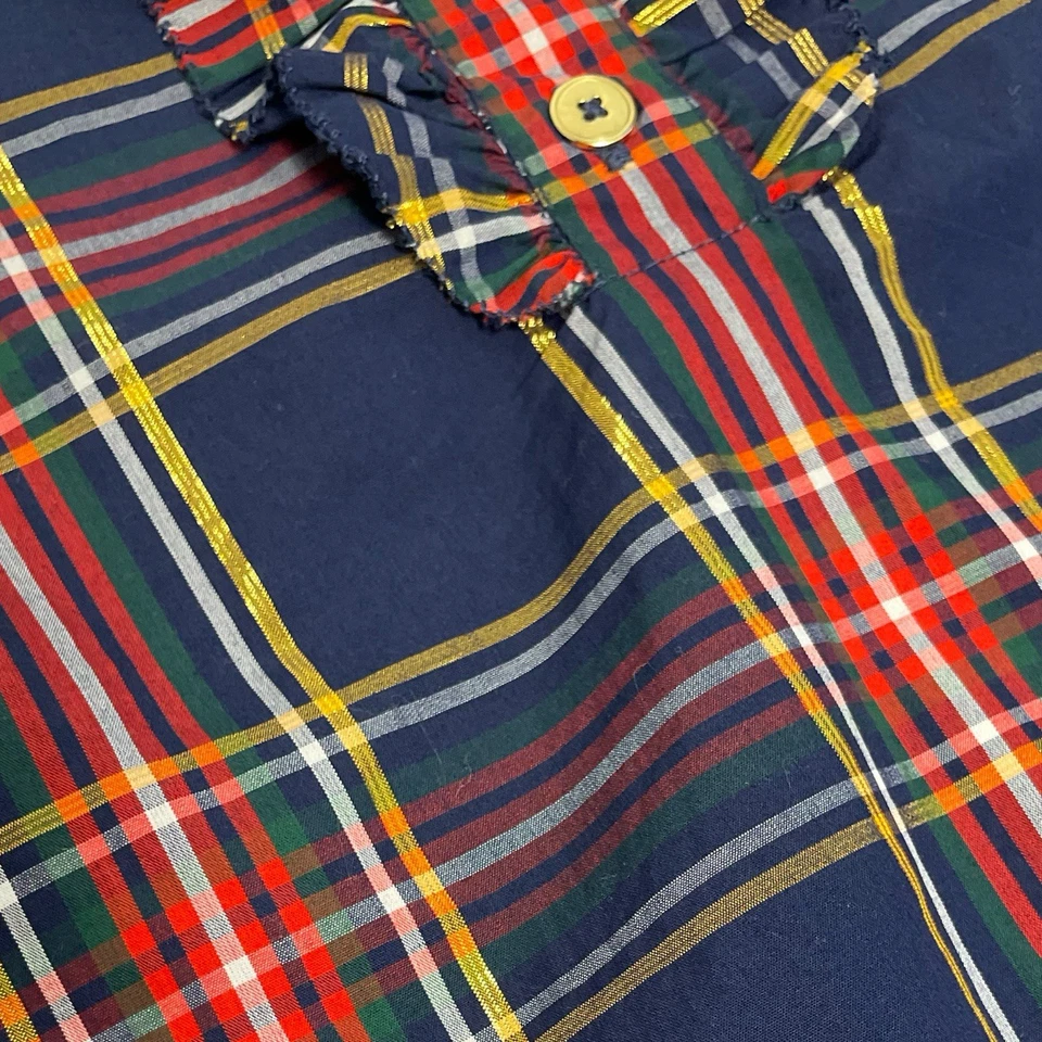 Crewcuts NWT girls navy tartan shirt and leggings set metallic glitter holiday M - Image 3 of 4