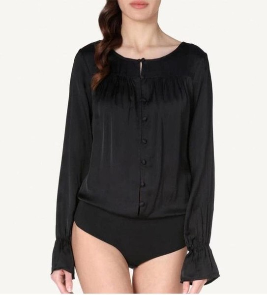 Women Intimissimi Shirt Black Viscose 36 / S / 44 #9B6D