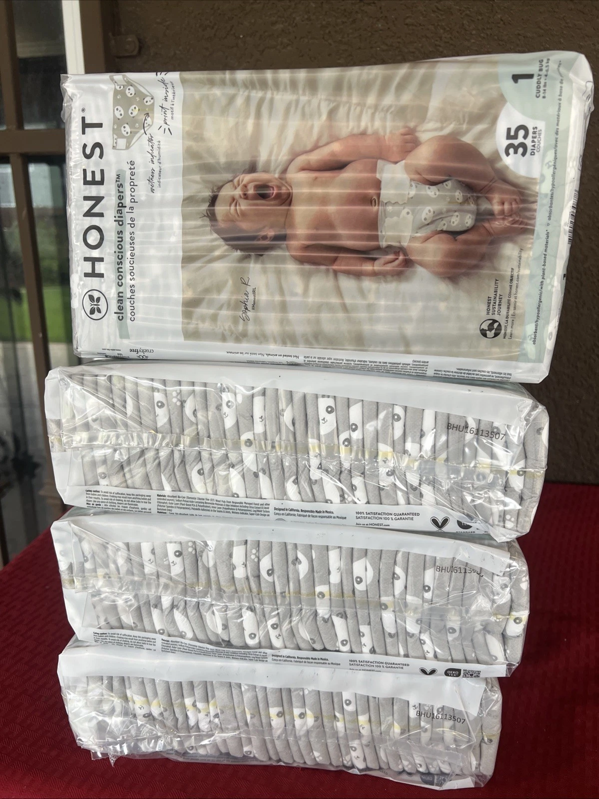 Clean Conscious Diapers™, Size 1, 8-14 lbs, Pandas, 140 Diapers (4 Pack)