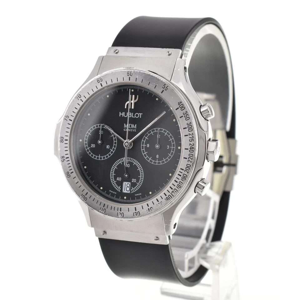 Reloj para hombre HUBLOT MDM 1620.1 cronógrafo fecha SS/caucho cuarzo R#143601 Foto 2 de 4
