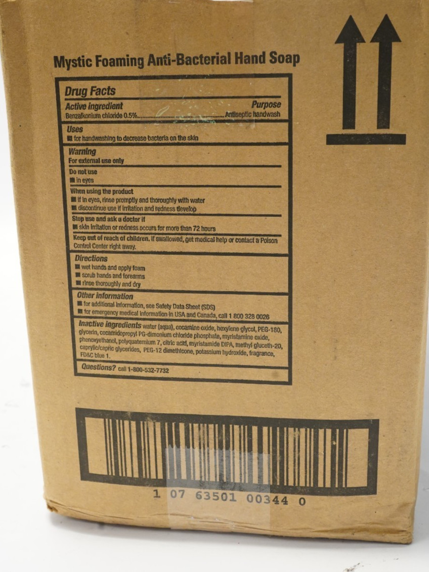 Box of 4 SSDC Mystic Anti-Bacterial Foaming Hand Soap 1250 mL Bottle Exp 10/2026