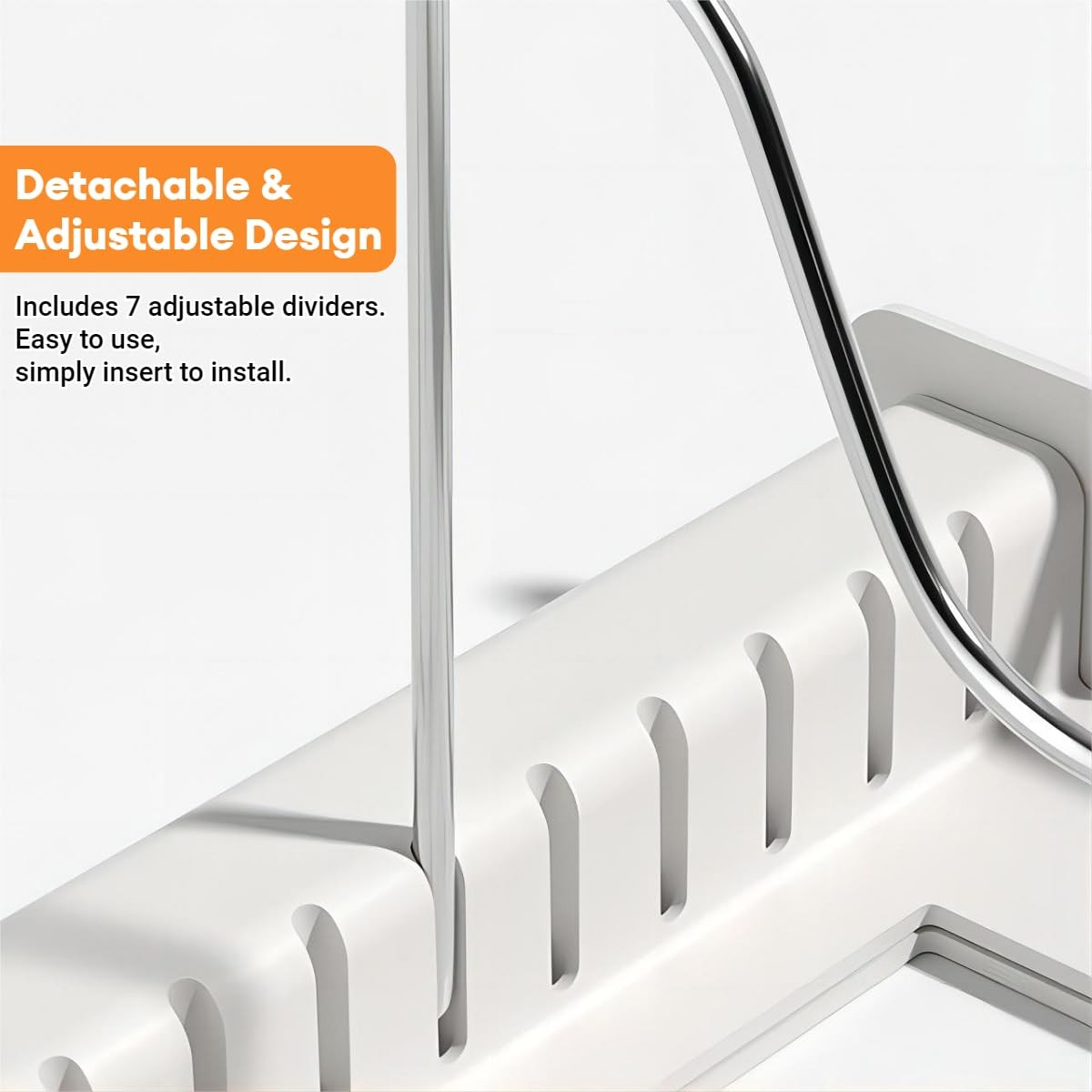 Expandable Pot and Pan Organizer Rack for Cabinet, Pot Lid Organizer Holder w...