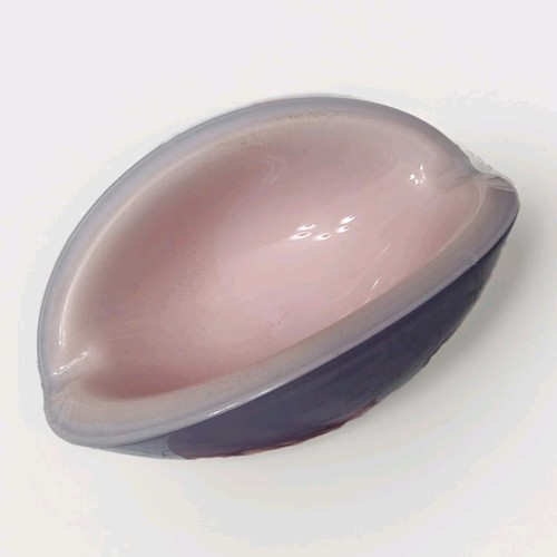 ALFREDO BARBINI Murano Glass Lavender And Pink Bowl MCM Large Oval Bowl - Read