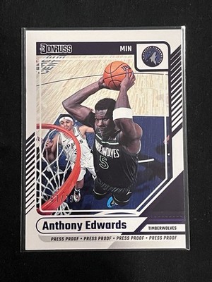 2024-25 Donruss #165 Press Proof Purple - Anthony Edwards /199 Timberwolves