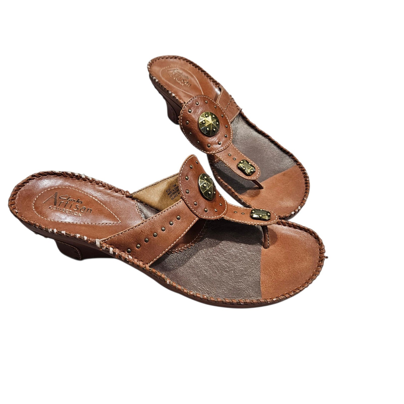 APL Sandali Clarks Artisan Collection pelle tanga zeppa marrone 10 Artsy Western