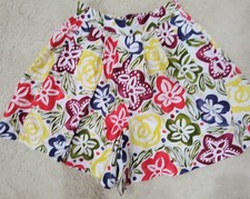 Vintage Esprit Bold Floral Print Elastic Waist Shorts SZ S Hong Kong