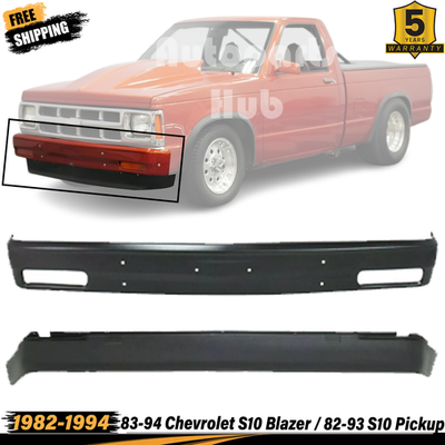 Front Bumper Primed + Valance For 83-94 Chevrolet S10 Blazer / 82 