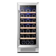 Yeego 15" Wine Cooler Single Zone 33 Bottles Capacity 3 LED Lights Home/Bar