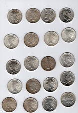 1922 Peace Silver Dollar roll of 20 VG to AU