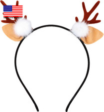 Reindeer Antlers Deer Ears Headband for Halloween Costume Christmas Party          