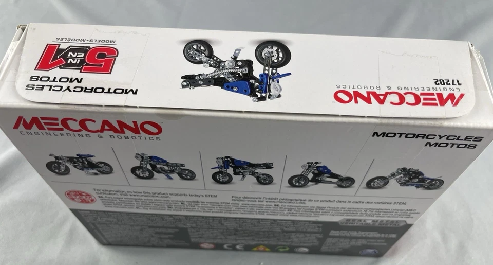 Meccano 17202 Motorcycles Engineering & Robotics 5 in 1  New Sealed - Image 3 of 4