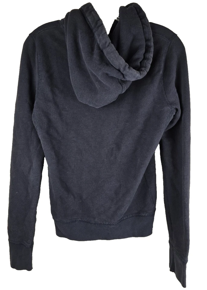 Abercrombie & Fitch Womens Full Zip Spellout Fitted Hoodie M Blue Preppy Y2K Vtg - Image 3 of 4