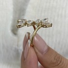 3.3ct Pear Fashion Ring Yellow Gold 14K Labcreated Diamond F/VS — photo 3