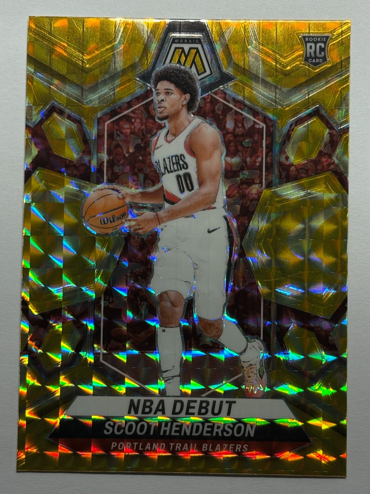 2023-24 Panini Mosaic - Scoot Henderson #255 Reactive Yellow Mosaic Prizm (RC)