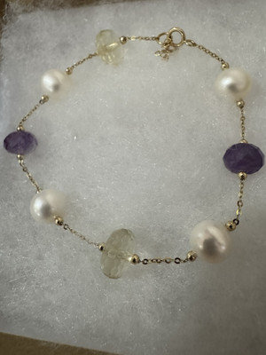 Armband 14 Kt Gelbgold mehrfarbig Edelstein