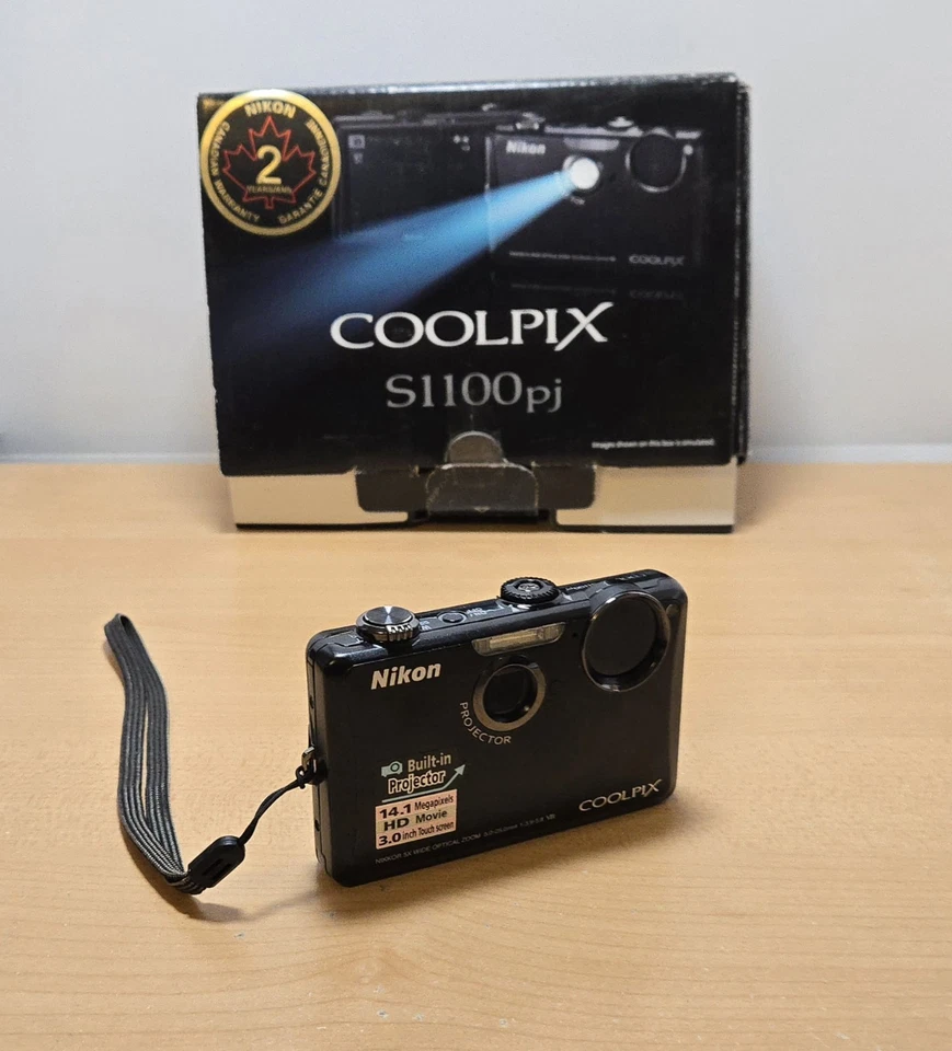 Nikon COOLPIX S1100pj 14.1MP Digital Camera W/ 8GB SD Card + Box & Charger +Case - Image 2 of 4