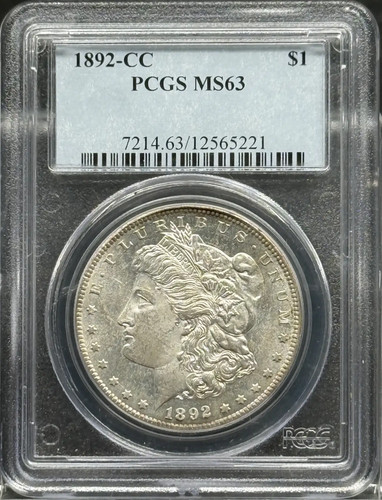 1892 CC Morgan Silver Dollar PCGS MS-63