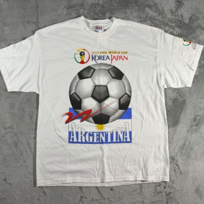 NEW Vintage 2002 FIFA Team Argentina Korea Japan World Cup TShirt XL VTG Soccer